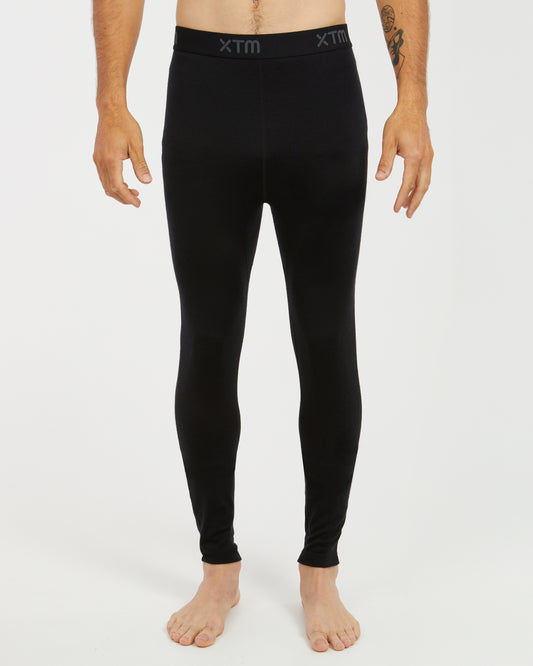 Active200 Merino Wool Mens Thermal Base Layer Pants Black