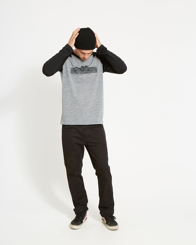 Adventure 170 Merino Men's Long Sleeve Thermal Top Mid Grey Marle