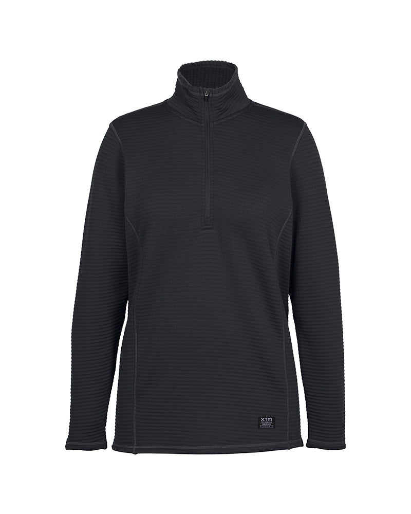Womens Merino AEROGRID Fleece Hiking Pullover Black