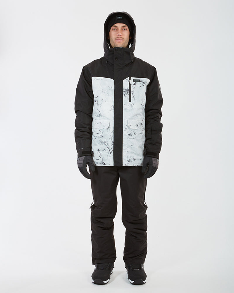 Knox Mens Snow Jacket White Marble