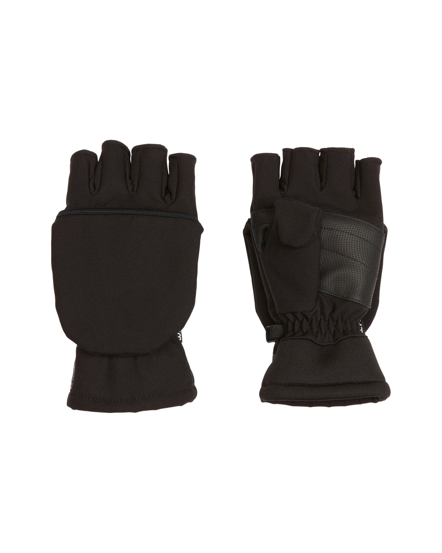 Tease Hooded-Fingerless Convertible Softshell Adults Glove Black
