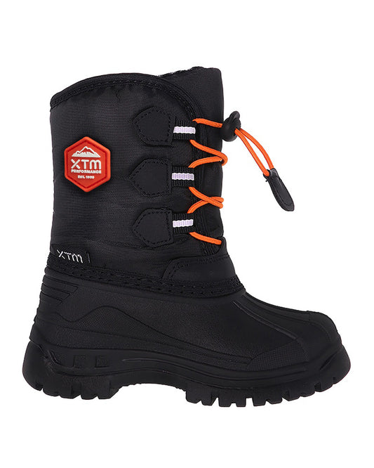 Rocket Kids' Winter Boa Lined Snow Boot Black-Orange
