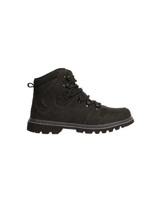 Hudson Mens Leather Waterproof Snow Boot Black