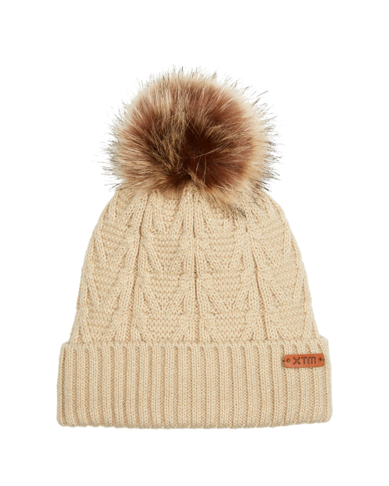 Isla Kids Knit Beanie Almond