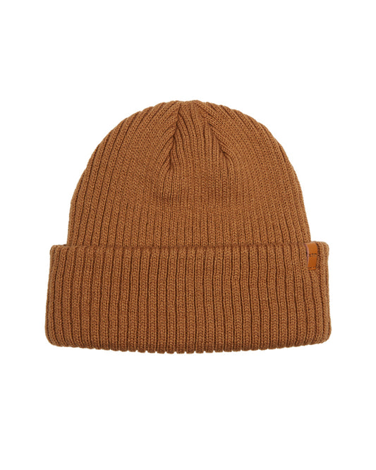 Ace Knitted Brim Hat Beanie Tobacco