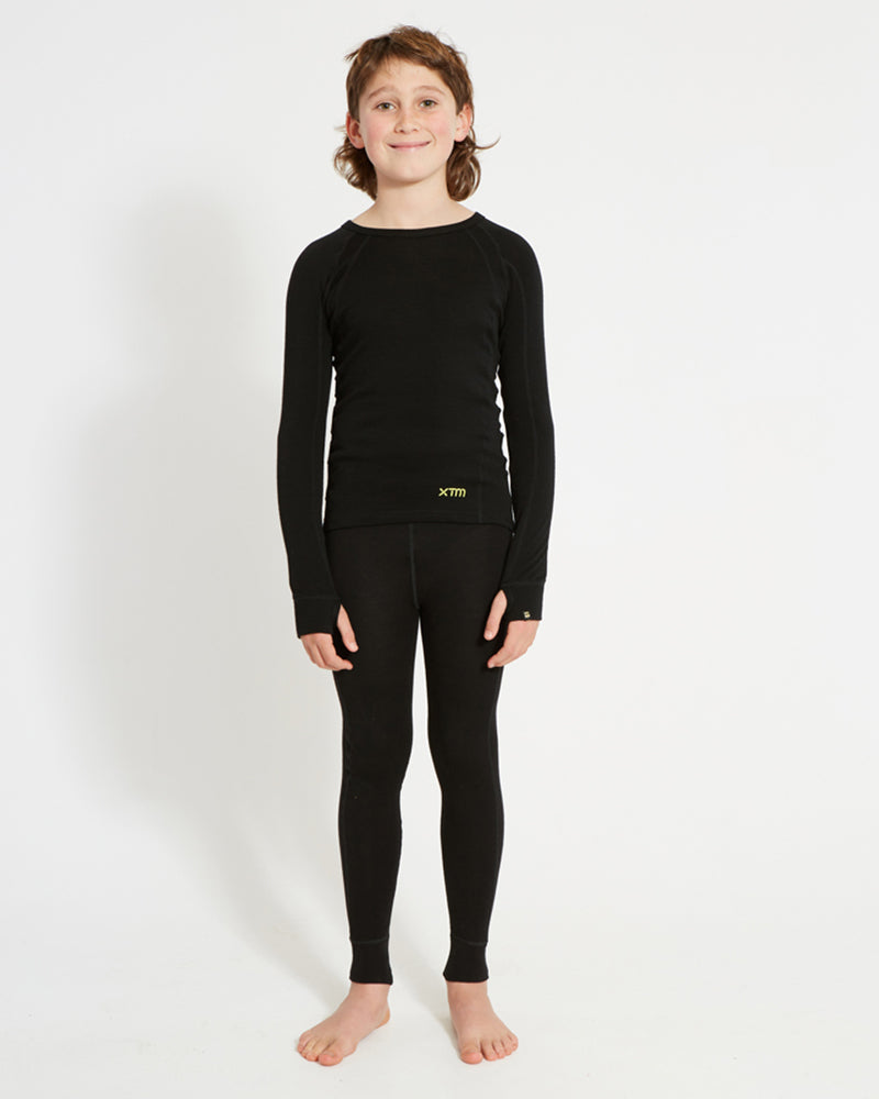 Kids' Merino 230 Wool Thermal Top Black