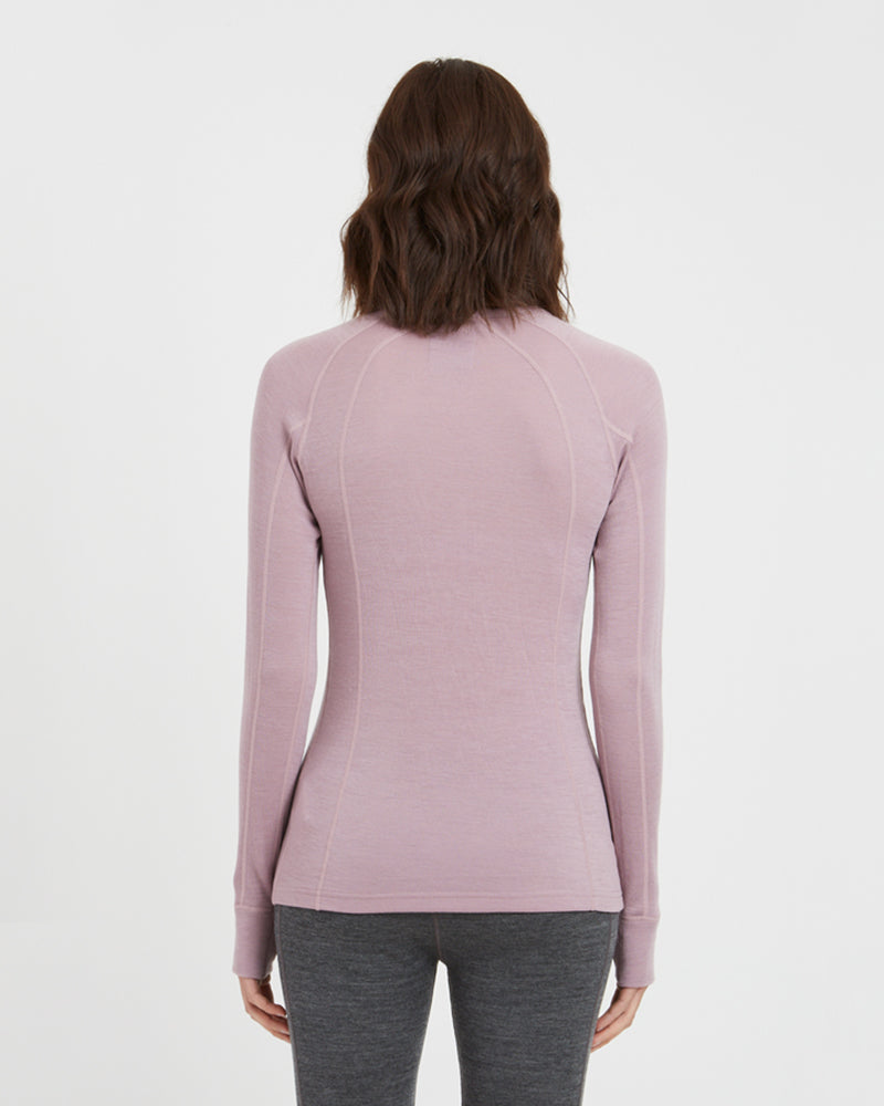 Womens Merino 230 Wool Thermal Long Sleeve Top Fog