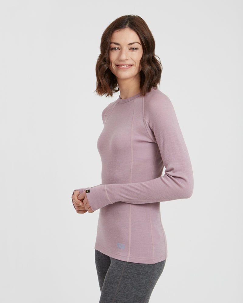 Womens Merino 230 Wool Thermal Long Sleeve Top Fog