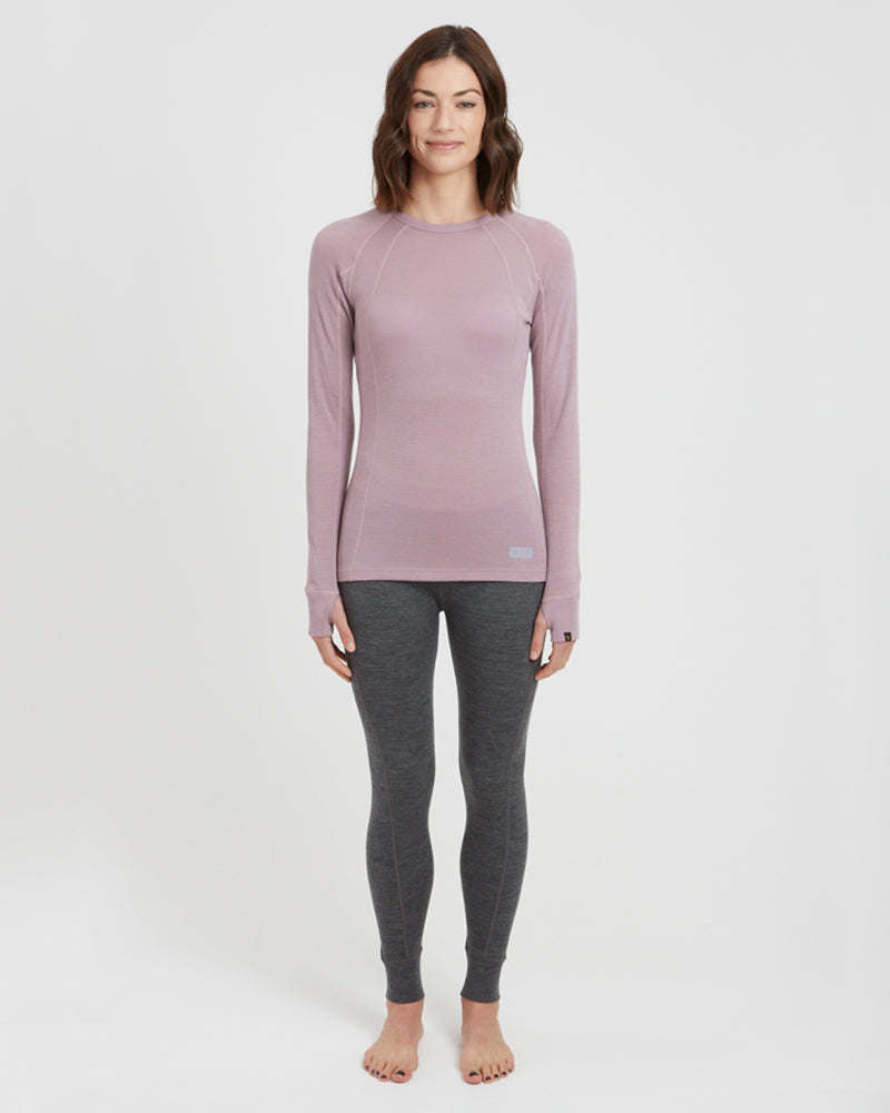 Womens Merino 230 Wool Thermal Long Sleeve Top Fog