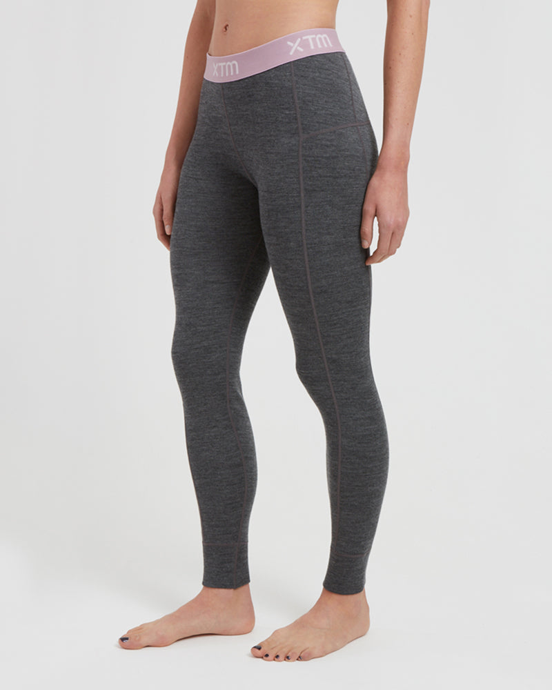 Womens Merino 230 Wool Thermal Pants Mid Grey Marle