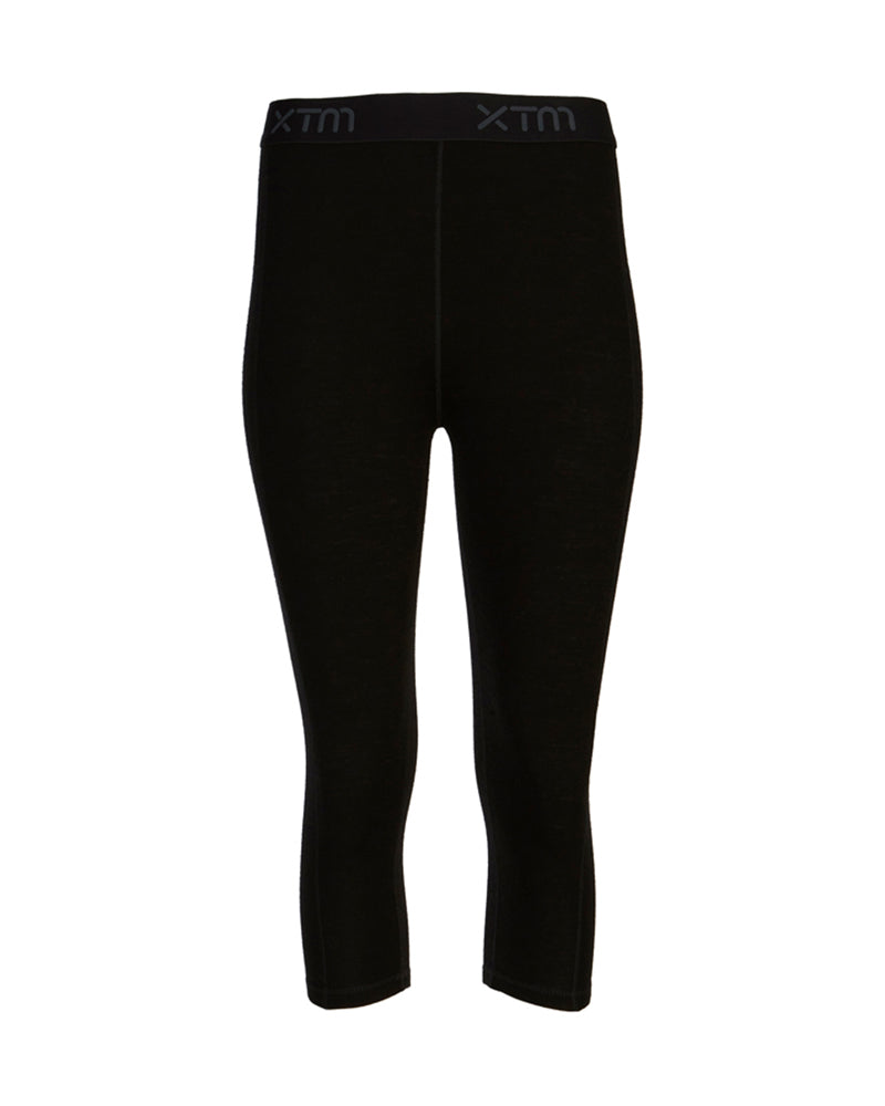 Womens Merino 230 Wool 3/4 Length Thermal Pants Black