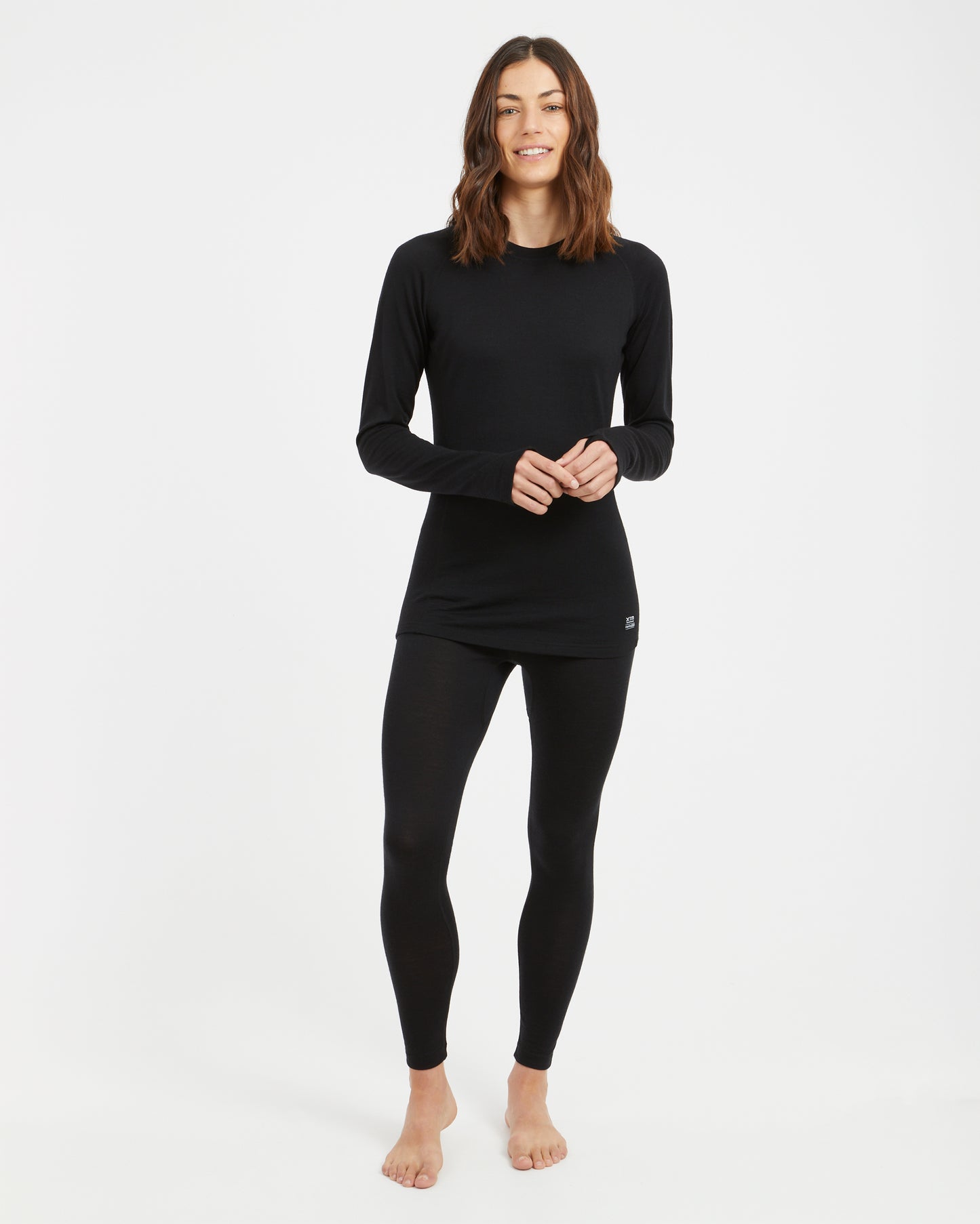 Active200 Merino Wool Women's Thermal Leggings Pants Black