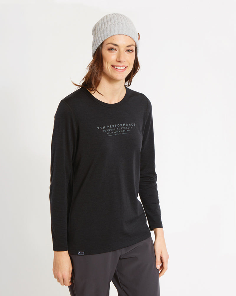 Adventure 170 Merino Womens Long Sleeve Thermal Top Black