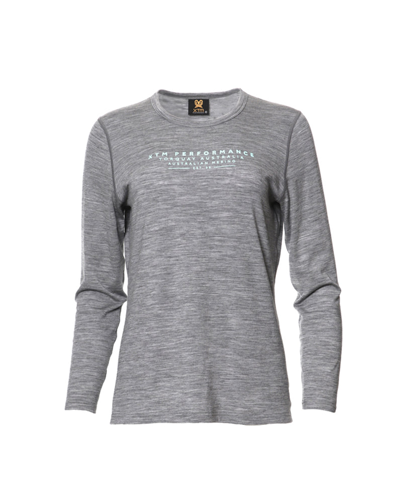 Adventure 170 Merino Womens Long Sleeve Thermal Top Mid Grey Marle