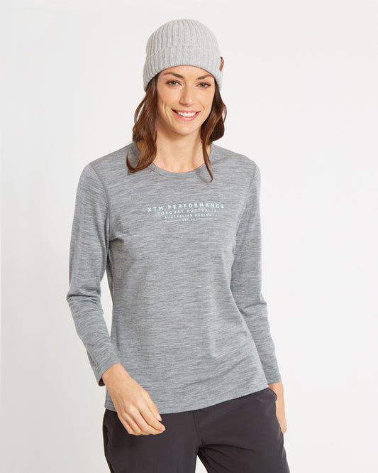 Adventure 170 Merino Womens Long Sleeve Thermal Top Mid Grey Marle