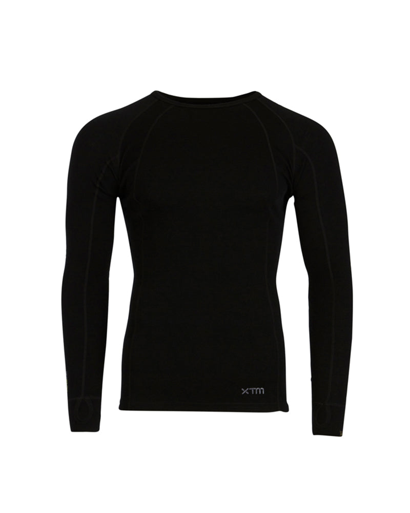 PLUS SIZE Merino 230 Wool Unisex Long Sleeve Thermal Top Black