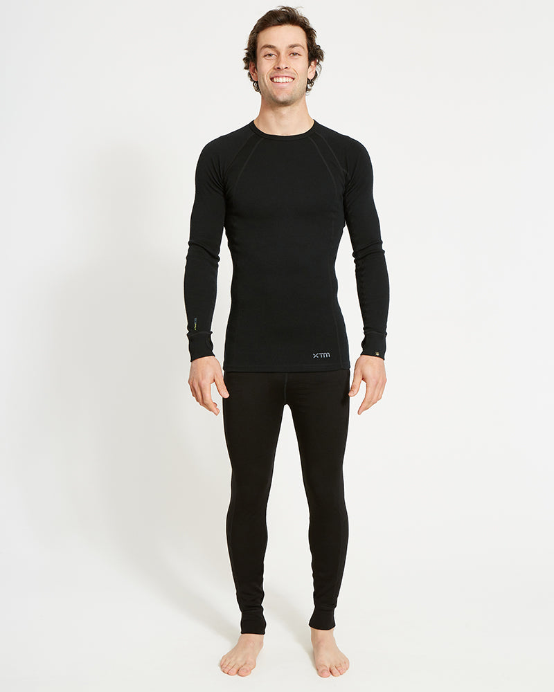 Men's Merino 230 Wool Long Sleeve Thermal Top Black