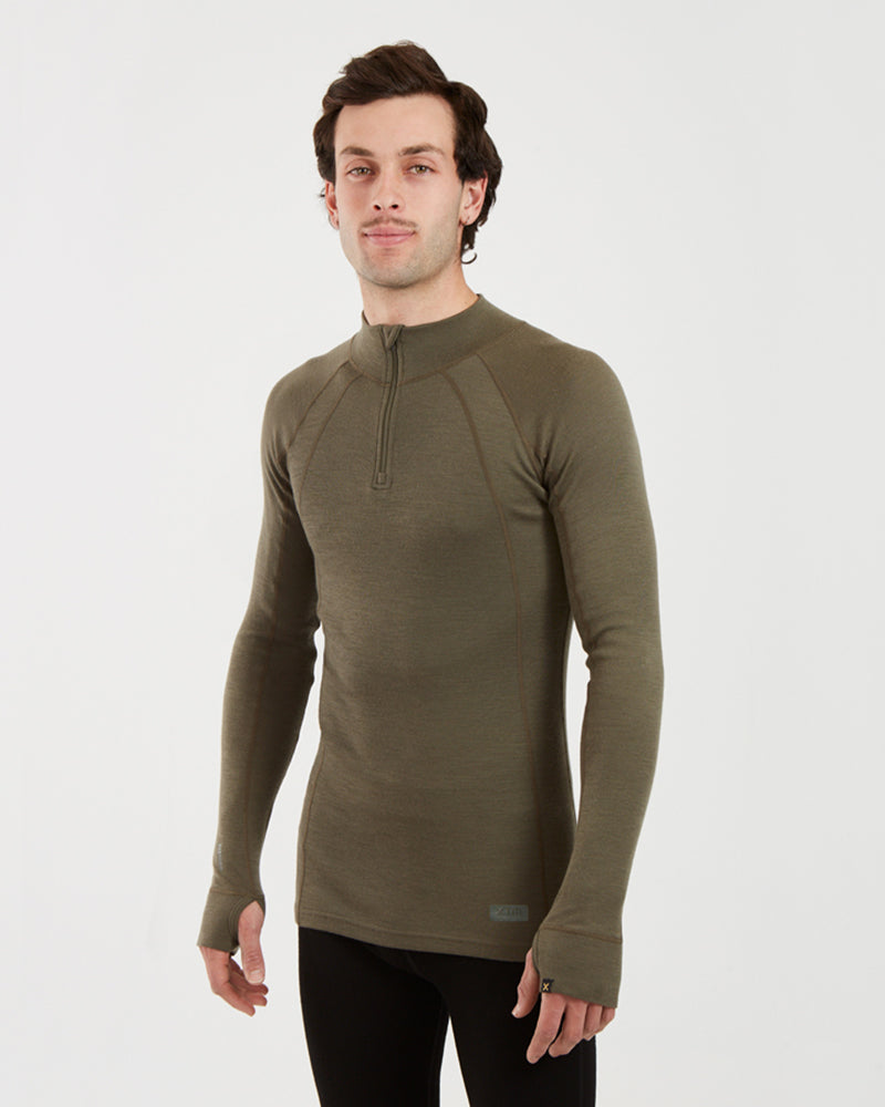 Men's Merino 230 Wool Zip Neck Thermal Top Kalamata