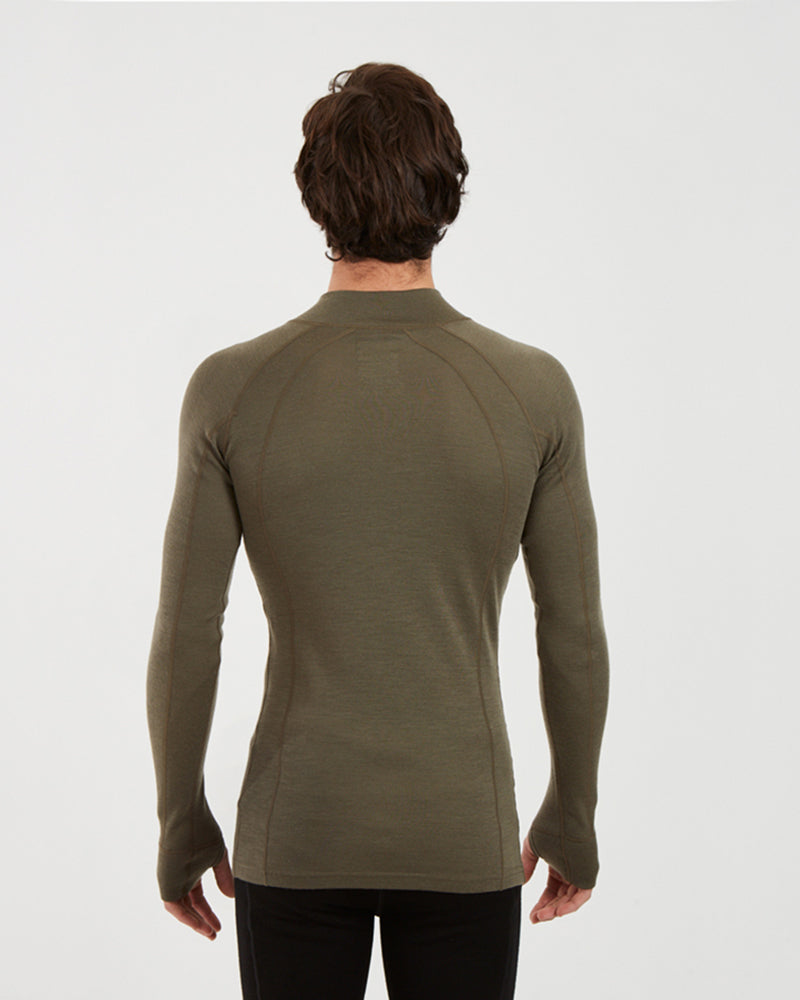 Men's Merino 230 Wool Zip Neck Thermal Top Kalamata