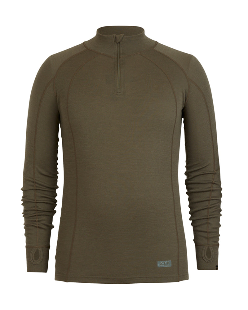 Men's Merino 230 Wool Zip Neck Thermal Top Kalamata