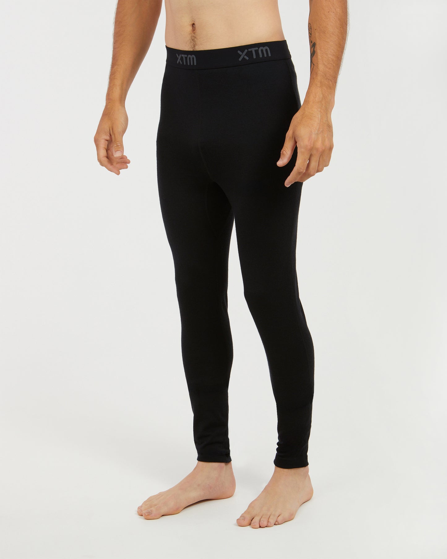 Active200 Merino Wool Mens Thermal Base Layer Pants Black