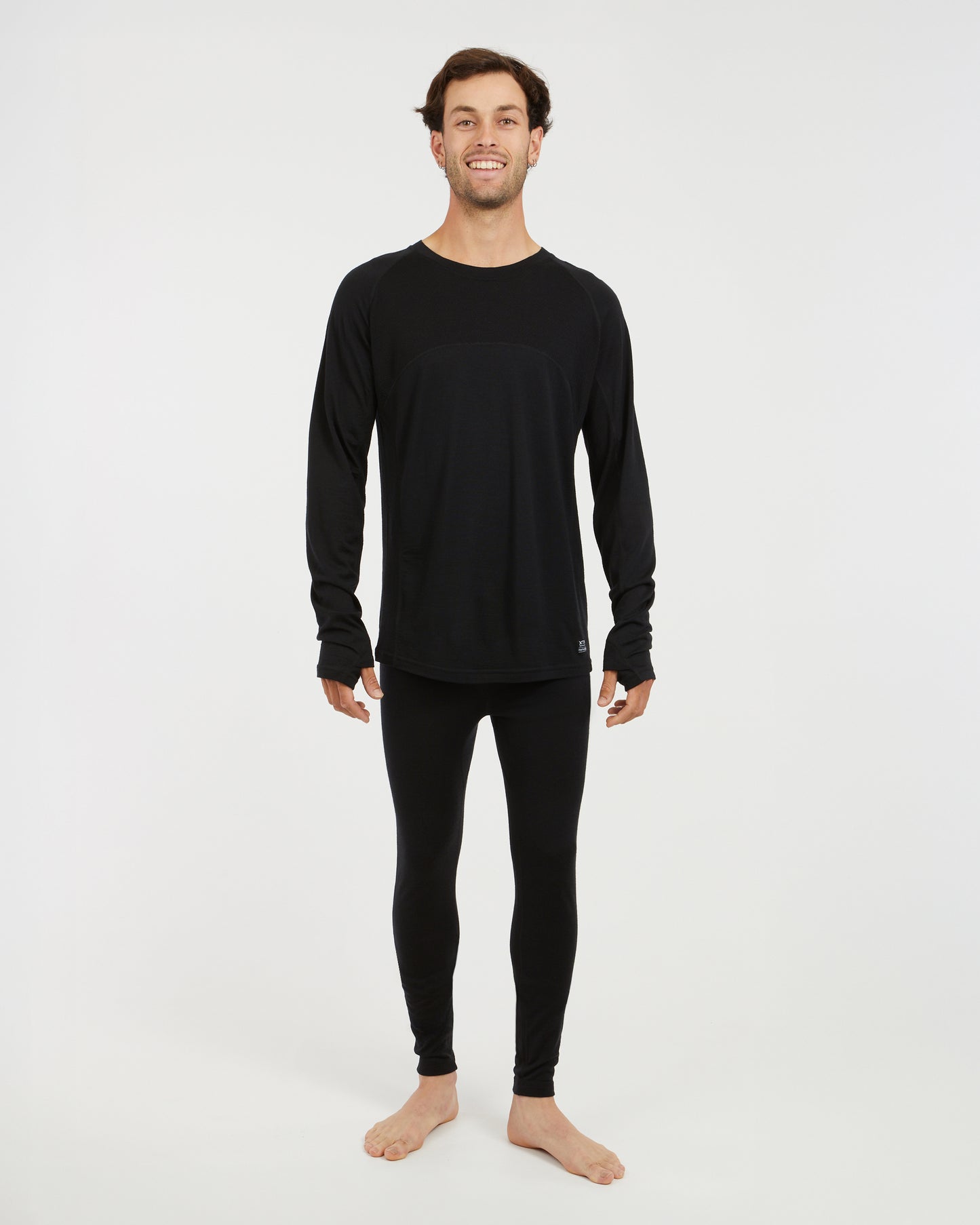Active200 Merino Wool Mens Thermal Base Layer Pants Black