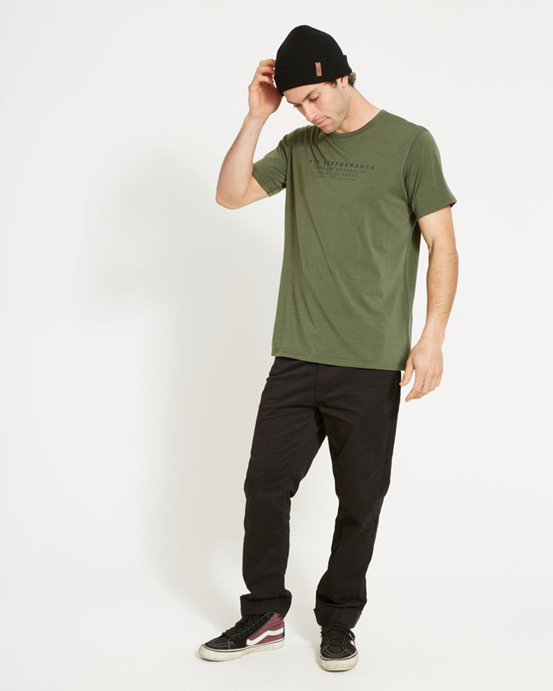 Adventure 170 Merino Men's Thermal T-Shirt Winter Moss