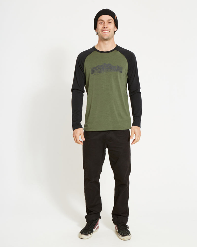 Adventure 170 Merino Men's Long Sleeve Thermal Top Winter Moss