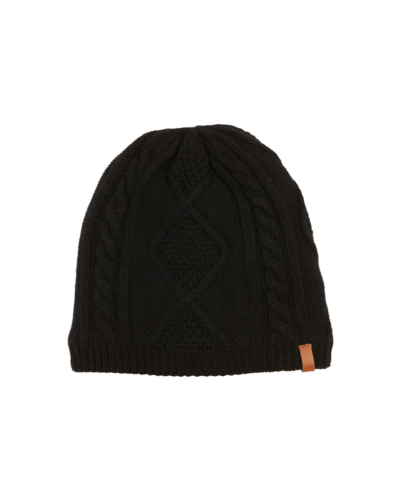 Pinnacle Merino Wool Blend Woolmark Certified Beanie Black