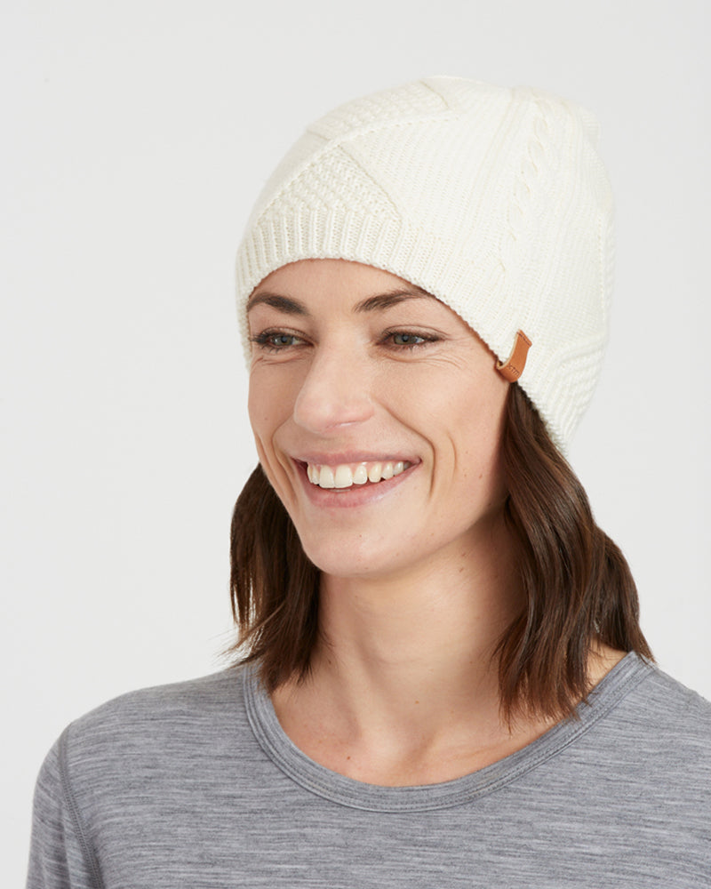 Pinnacle Merino Wool Blend Woolmark Certified Beanie Cream