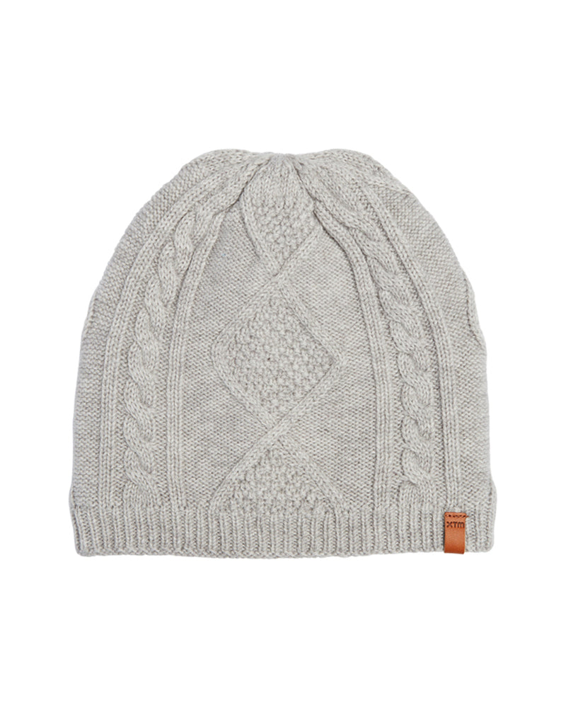 Pinnacle Merino Wool Blend Woolmark Certified Beanie Light Grey Marle