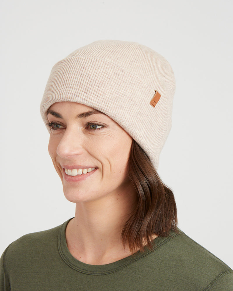 Bluff Merino Wool Blend Beanie Natural