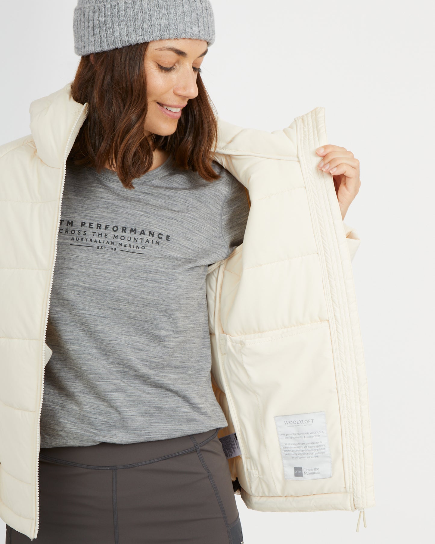 WOOLXLOFT Womens Insulated Puffer Jacket Bone