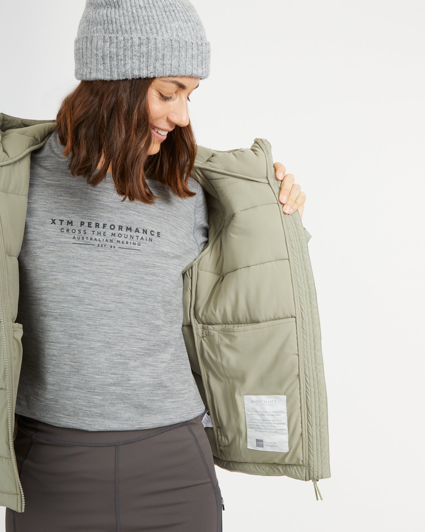 WOOLXLOFT Womens Insulated Puffer Jacket Light Khaki