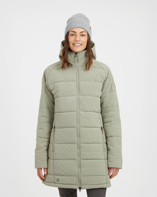 WOOLXLOFT Womens Insulated Puffer Coat Light Khaki