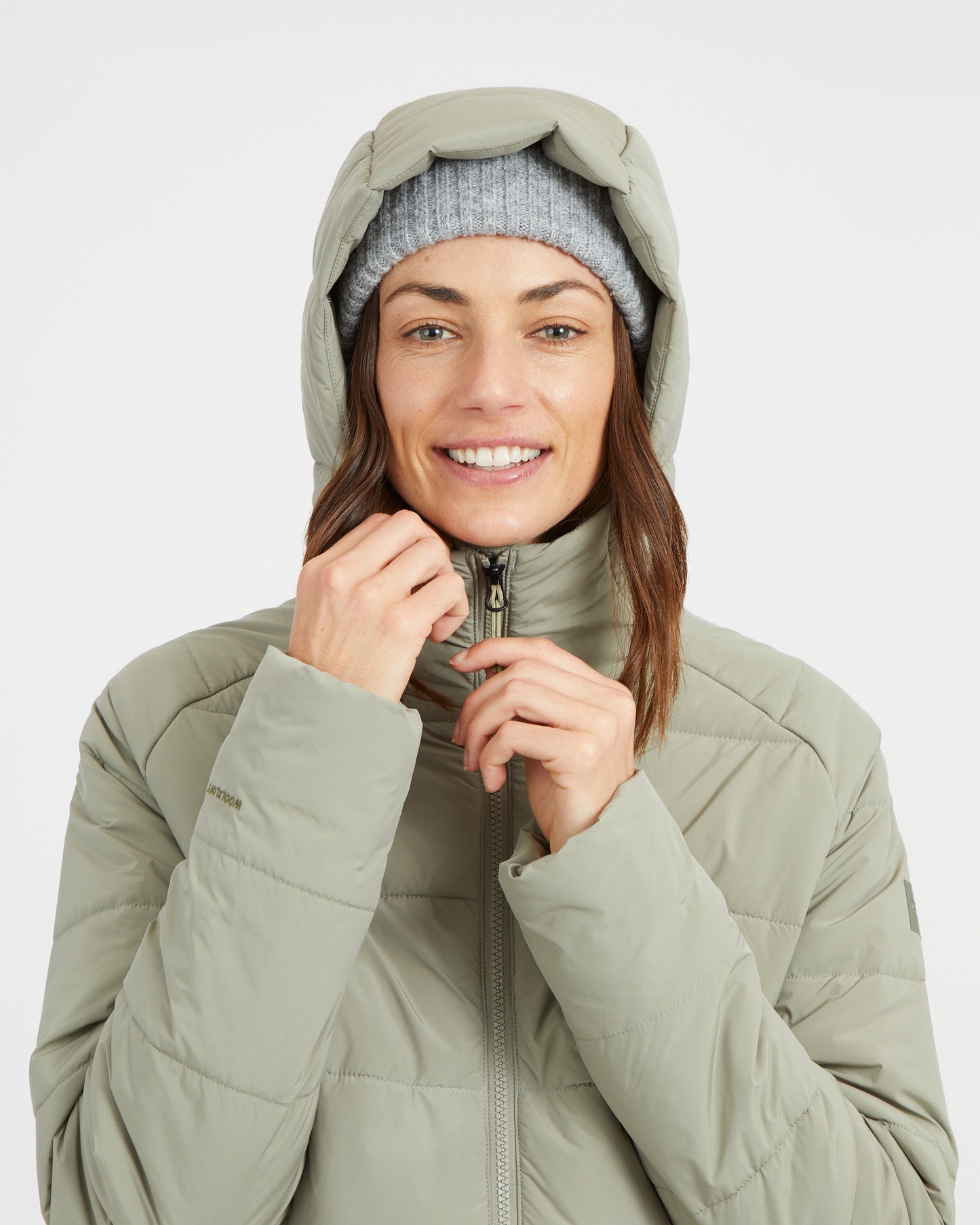 WOOLXLOFT Womens Insulated Puffer Coat Light Khaki