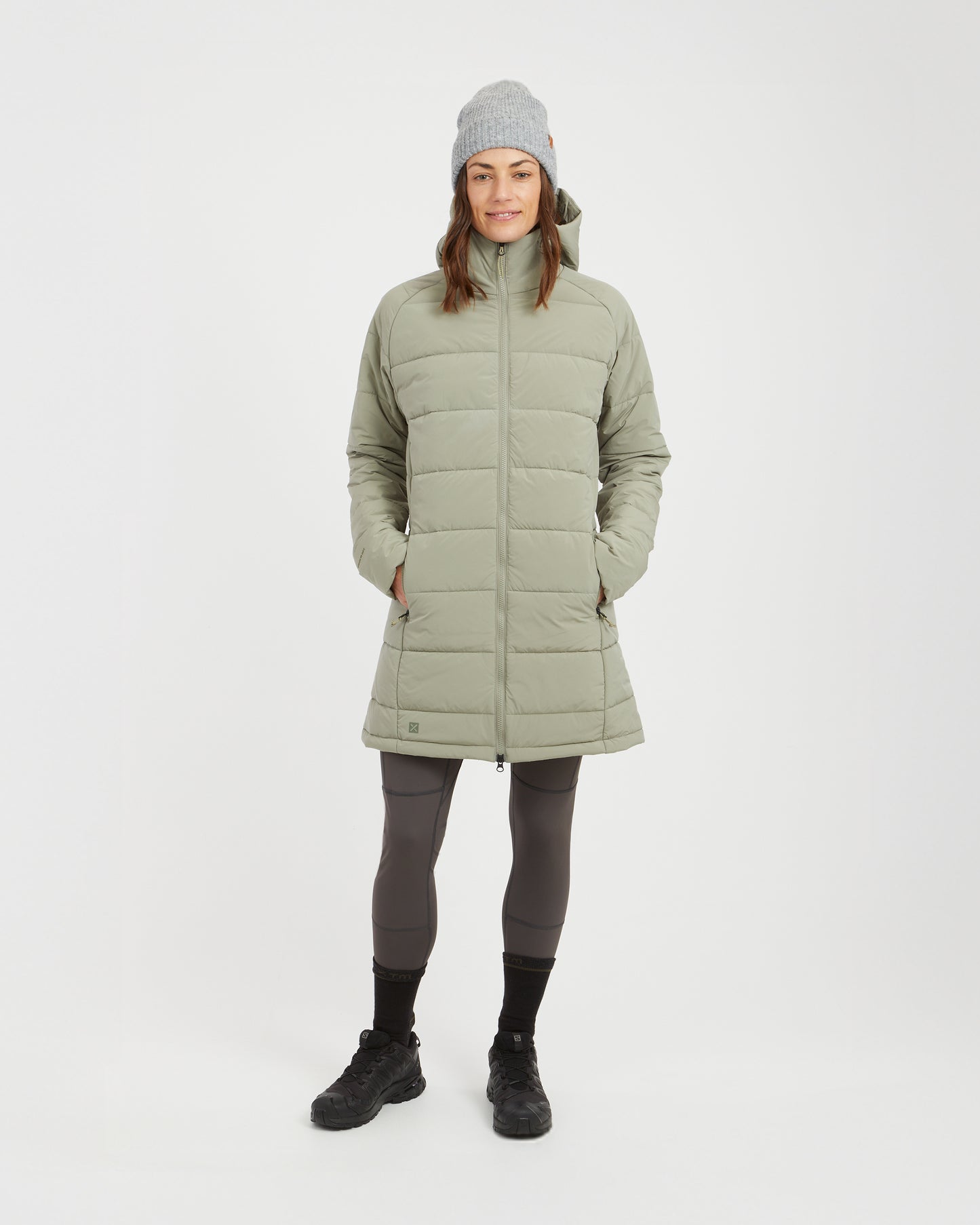 WOOLXLOFT Womens Insulated Puffer Coat Light Khaki