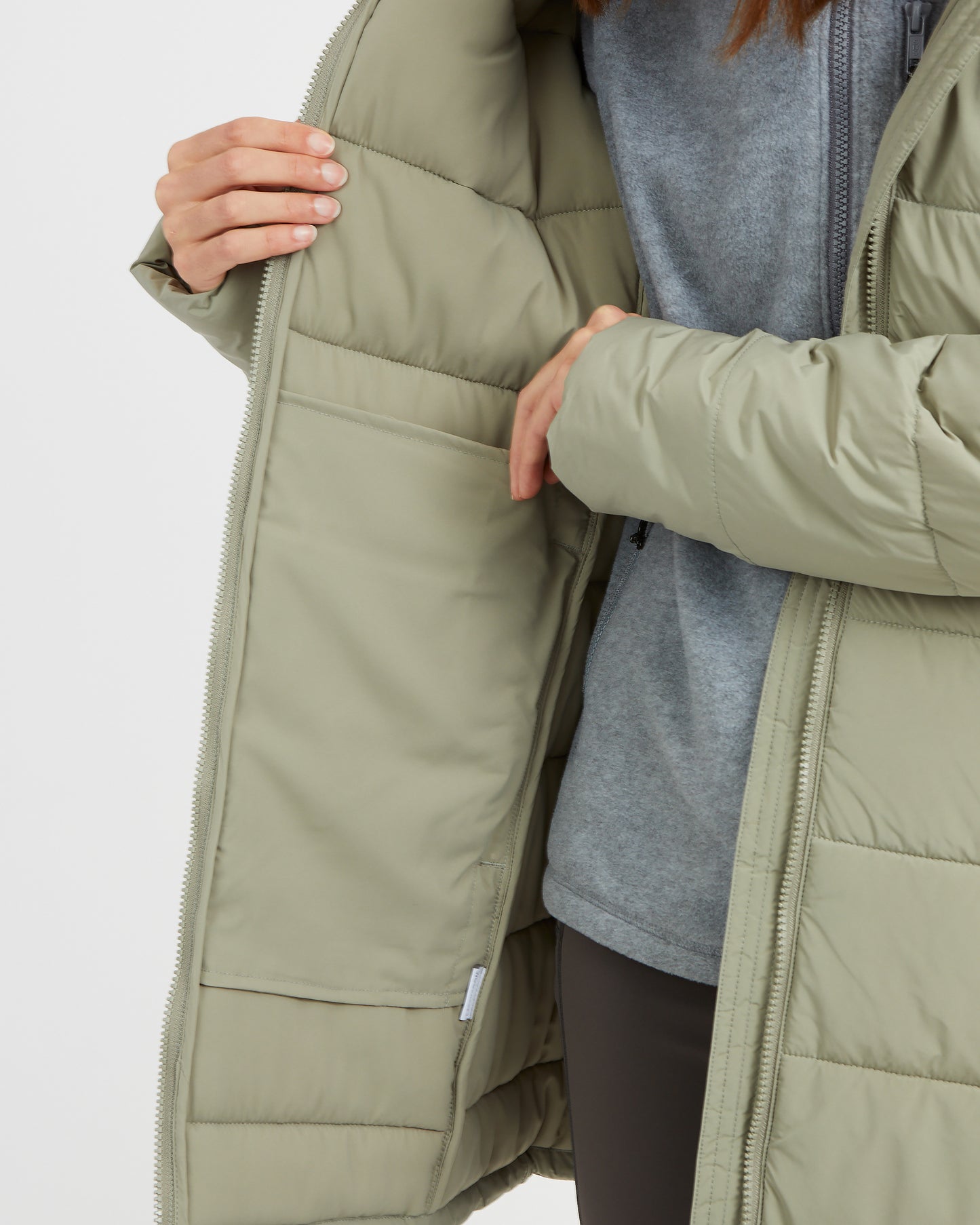 WOOLXLOFT Womens Insulated Puffer Coat Light Khaki