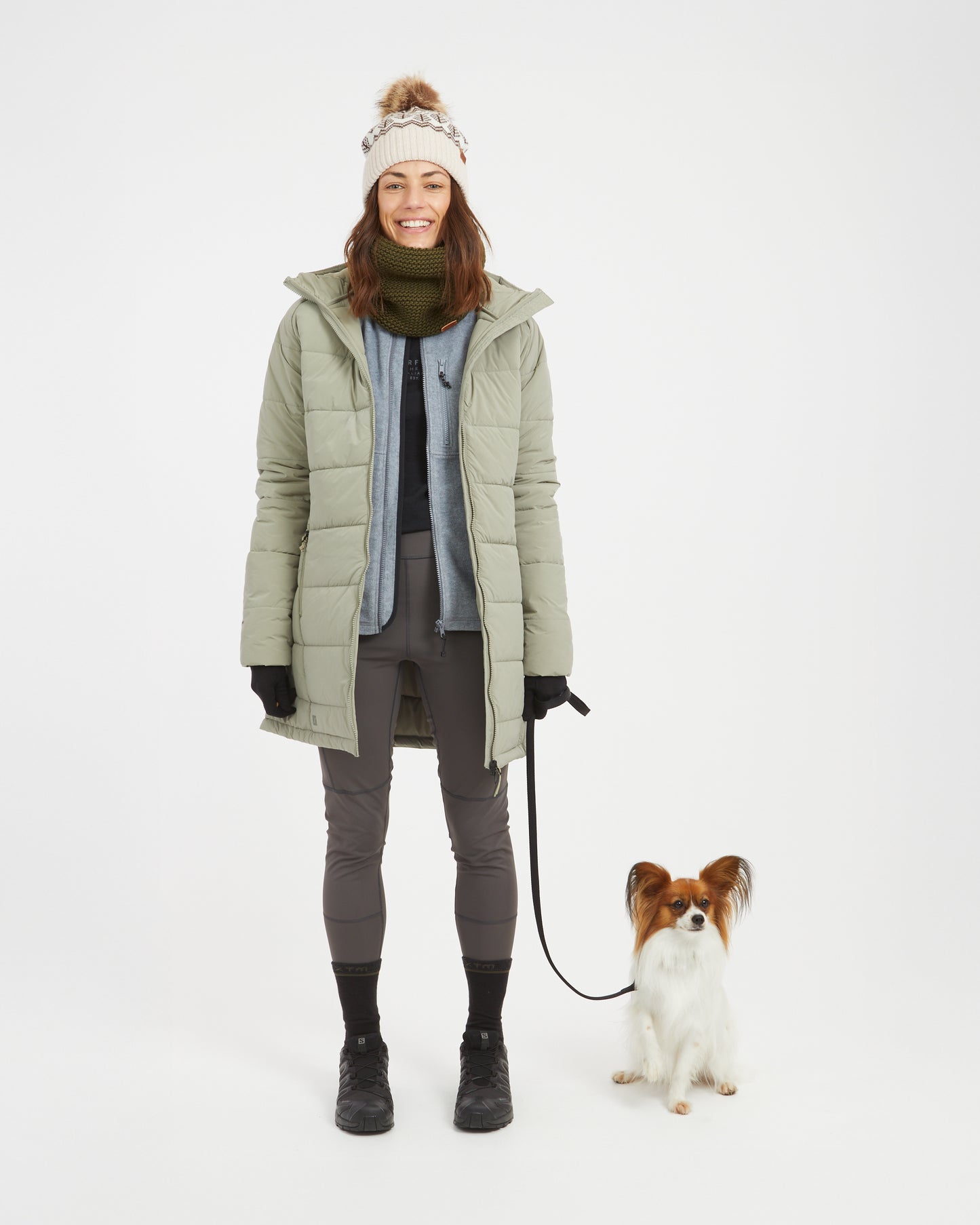 WOOLXLOFT Womens Insulated Puffer Coat Light Khaki