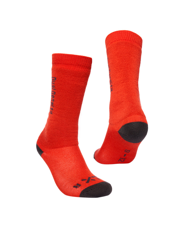 Dual Density Kids' Merino Wool Blend Snow Socks Lava