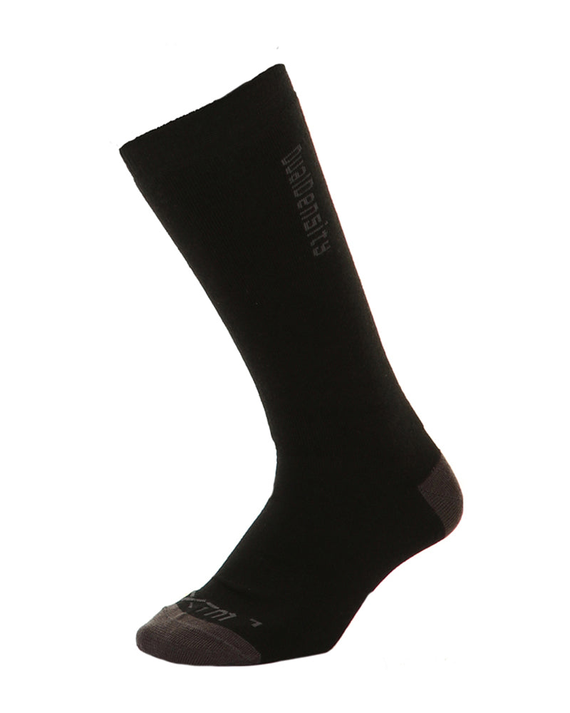 Dual Density Merino Wool Blend Ski Socks Black