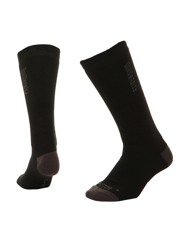 Dual Density Merino Wool Blend Ski Socks Black