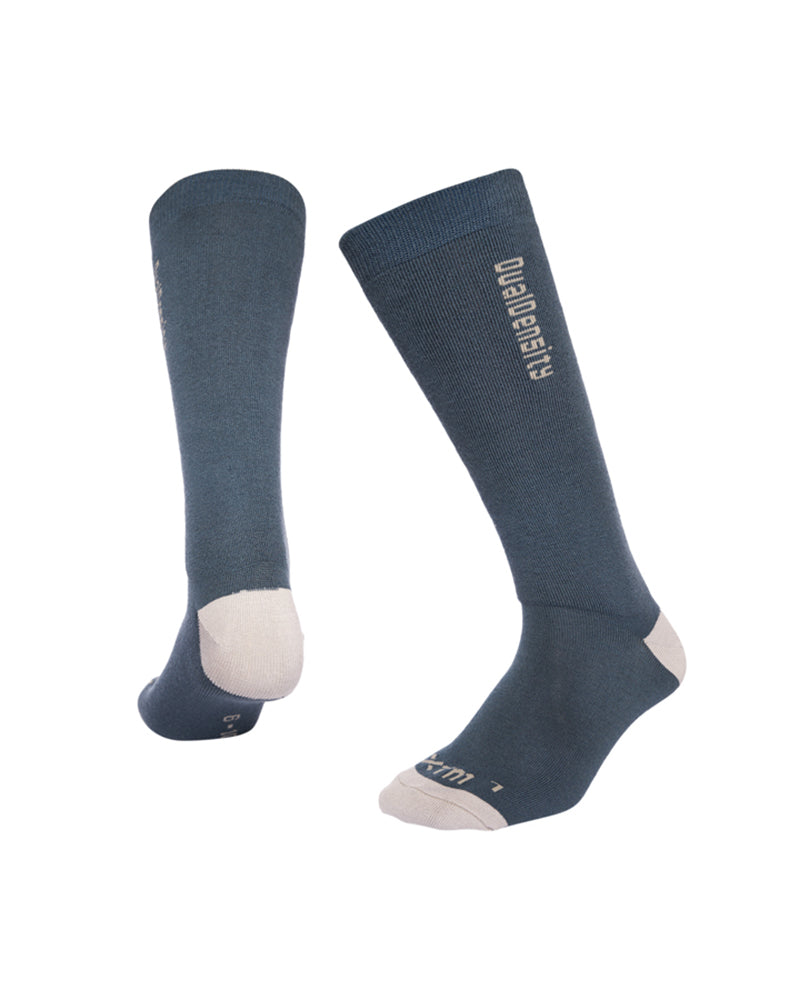 Dual Density Merino Wool Blend Ski Socks Ocean