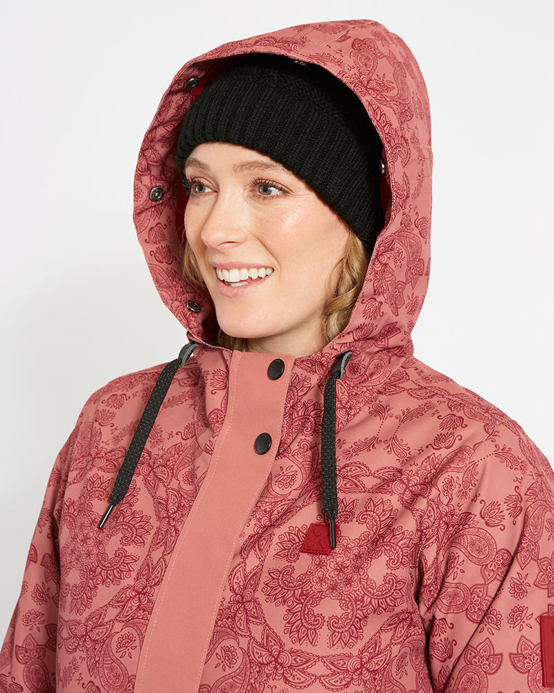 Demi Womens Snow Jacket Dusty Pink Paisley XTMPerformanceUSA