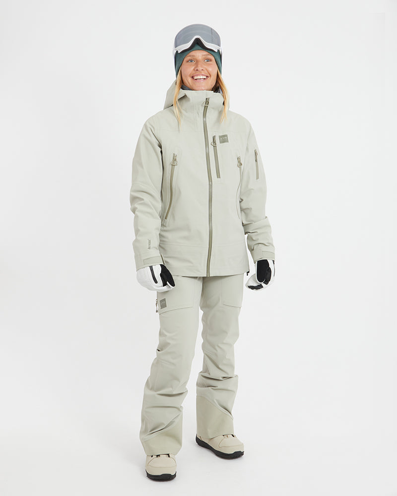 Solitaire Womens Snow Jacket Stone Grey