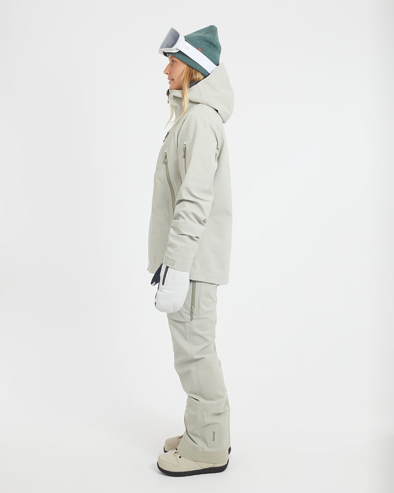 Solitaire Womens Snow Jacket Stone Grey