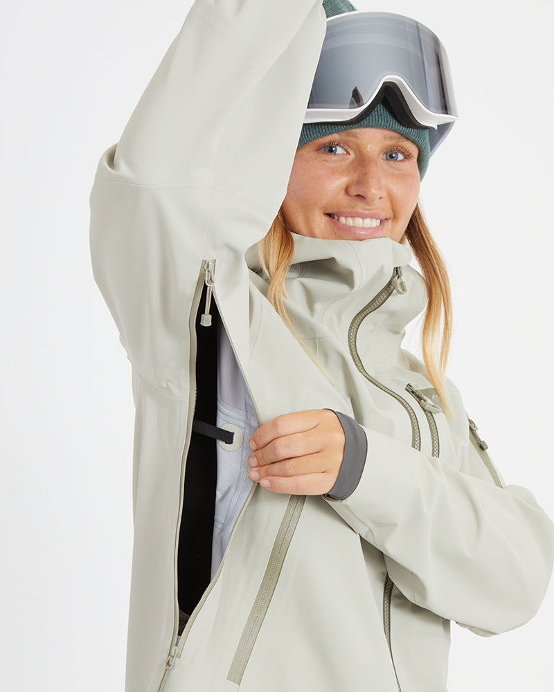 Solitaire Womens Snow Jacket Stone Grey