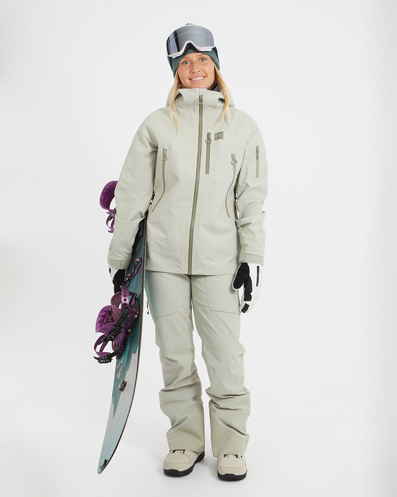 Solitaire Womens Snow Jacket Stone Grey