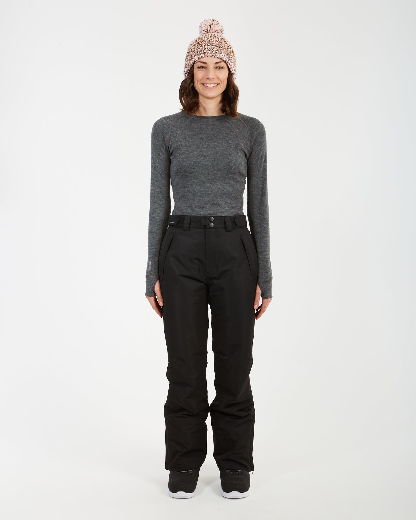 Smooch Womens Ski Pants - Shorter Leg Black
