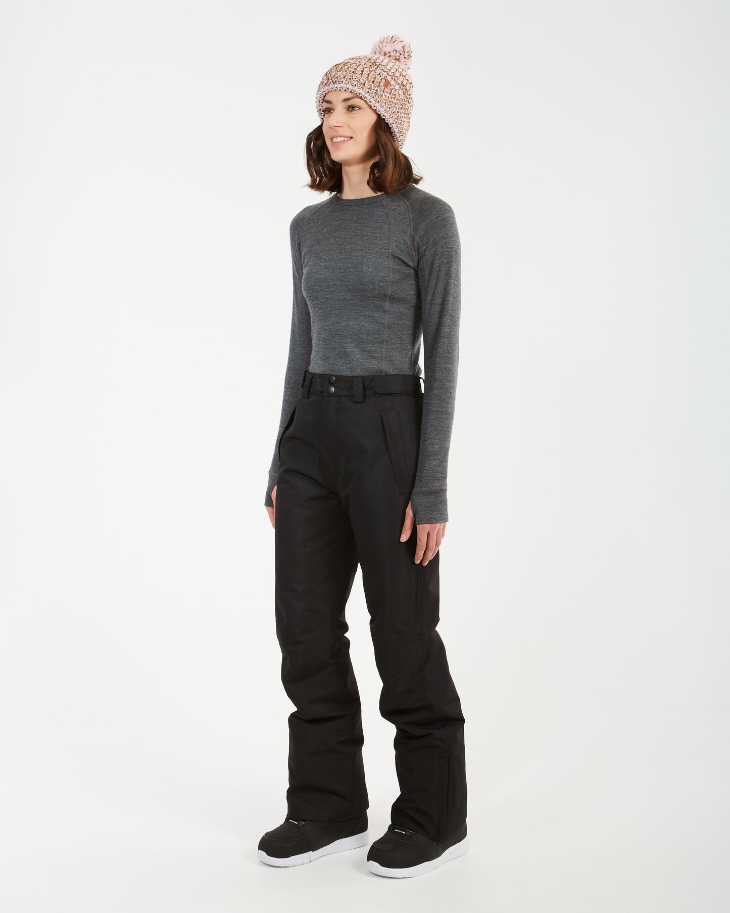 Smooch Womens Ski Pants - Shorter Leg Black